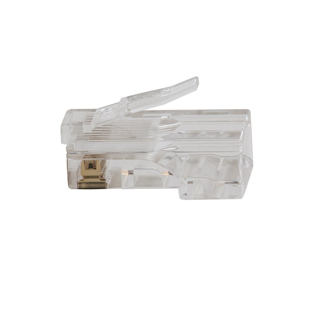 KLEIN TOOLS VDV826-730 | Conectores Modulares Pass Thru Datos RJ45 CAT6 200 Piezas | Instalacion Rapida | Contactos Chapados Oro 50 Micro Pulgadas | Compatible Conductores Solidos Y Trenzados