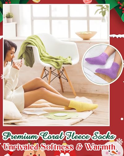Image of Taiyin 80 Pairs Bulk Fuzzy Socks for Women Fluffy Slipper Warm Winter Socks Soft Thermal Cozy Indoor Outdoor Christmas Gifts