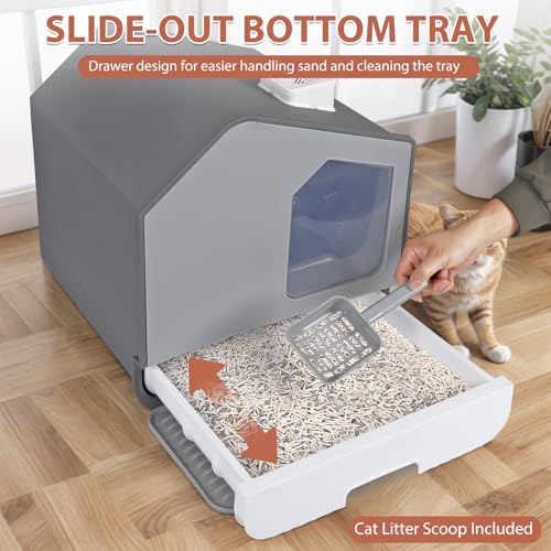 Arenero cubierto para gato grande Nouva gris miniatura 3