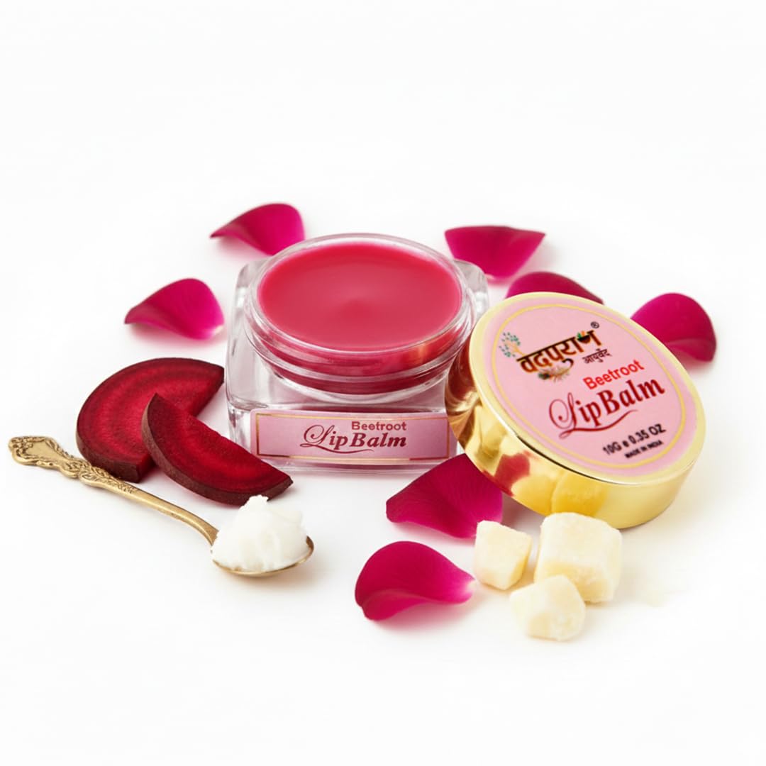 Ayurveda Beetroot Lip Balm |100% Natural | Lip & Cheek Tint | Heals Dry, Dark & Pigmented Lips | Deep Lip Moisturizer – 10g