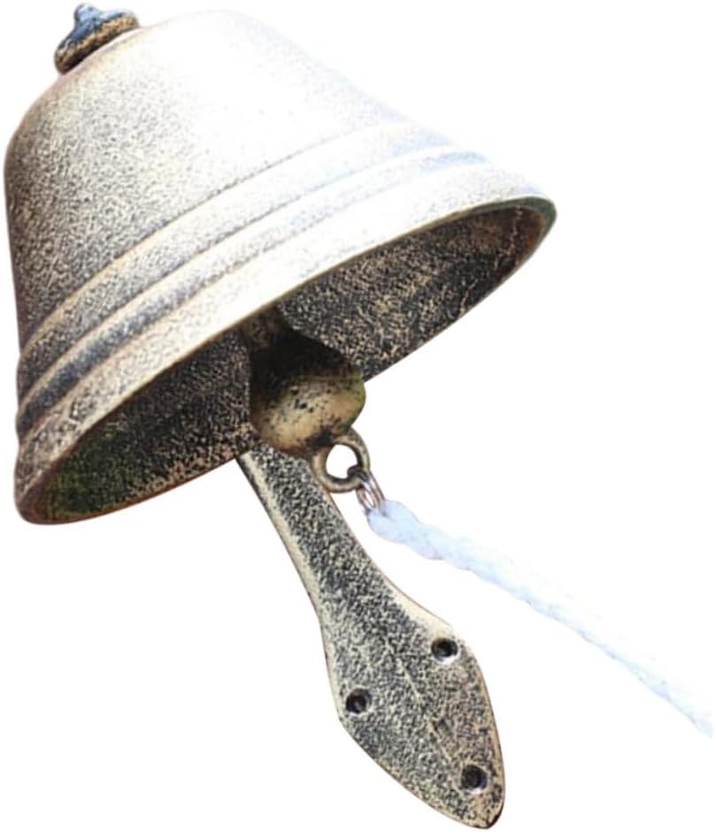 Luxshiny Large Vintage Cast Iron European Style Doorbell Rustic Wall-Mounted Dinner Bell Decorative Hanging Ornament for Home and Cafe Decor