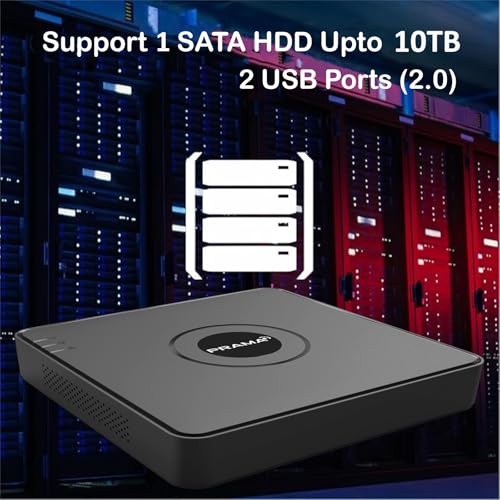 Image of PRAMA 16 Channel H.265 2 MP DVR [PT-DR1A16G-K1] for Upto 2MP CCTV Cameras, Up to 10 TB Capacity per HDD,Max. 800 m for 1080p and 1200 m for 720p HDTVI Signal Transmission.