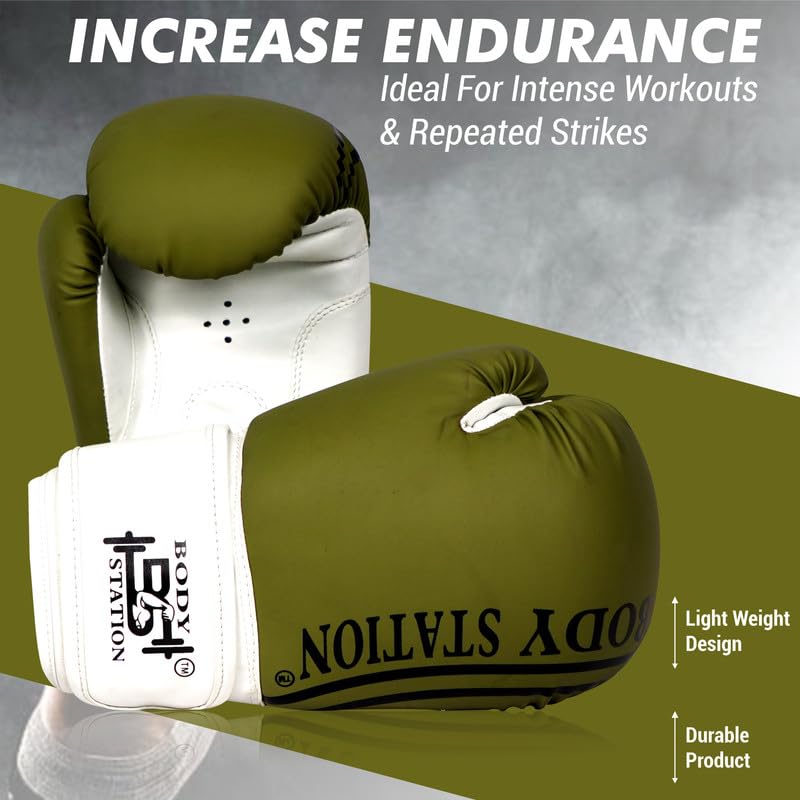 Image of Boxing Gloves - Faux Leather Training Gloves with Hook and Loop Velcro Closure for Long-Lasting Strength and Durability