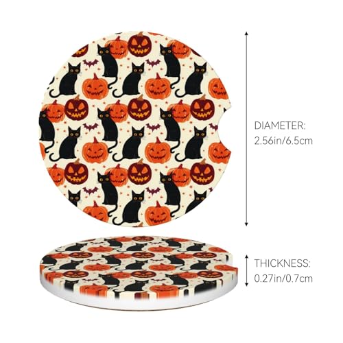 2 Pack Portavasos para Auto Halloween Negro Gato Murciélago miniatura 5
