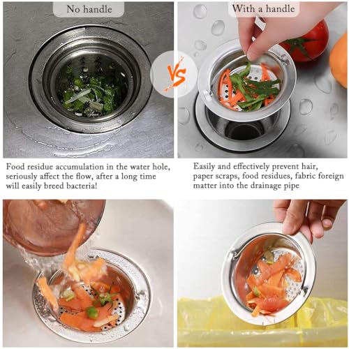 Image of ZIBUYU Sink Strainer Stainless Steel Waste Strainer for Kitchen Sink Drainer Net Strainer for Bathroom & Kitchen Sink Mesh Strainer, (4.33 inch) - 1 Pack