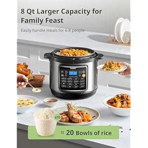   COMFEE-16-in-1-Electric-Pressure-Cooker-Instant-Multi-Cooker-Olla-de-Presion-Non-Stick-Pot-Yogurt-Maker-Rice-Cooker-Slow-Cooker-Saute-Steamer-8-Quarts-Stainless-Steel