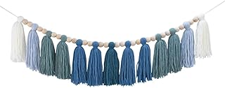 DrCor Ombre Sage & Mint Green Boho Tassel Garland – Eucalyptus Green Nursery & Kids Room Wall Decor, Cozy Living Room Mantel Banner, Gender-Neutral Baby Shower or Bridal Shower Backdrop