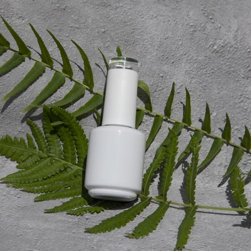 Empty Gel Nail Polish Bottles, 15ML Empty Nail Polish Bottles with Transparent Top,Opaque Round Refillable Fingernail Polish Bottles UV Safe with Mixing Balls & Funnels, Pack of 6 (WHITE) 6