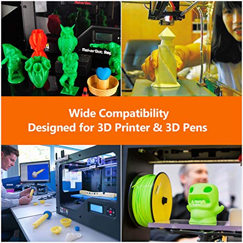 TIANSE 3D Printer Filament, Clear Filament 1.75mm,Transparent PLA 1kg Spool (2.2lbs), Dimensional Accuracy +/- 0.03mm, Fit Most FDM Printer 3D Pens