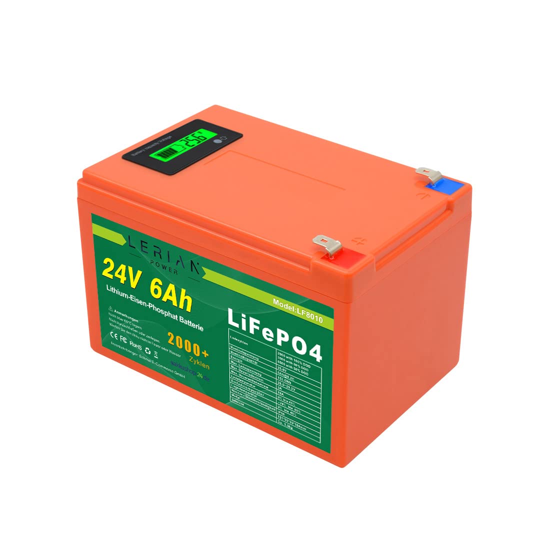 LiFePO4 batteria 24 V 6 Ah litio ferro fosfato batteria per campeggio, barca, roulotte solare