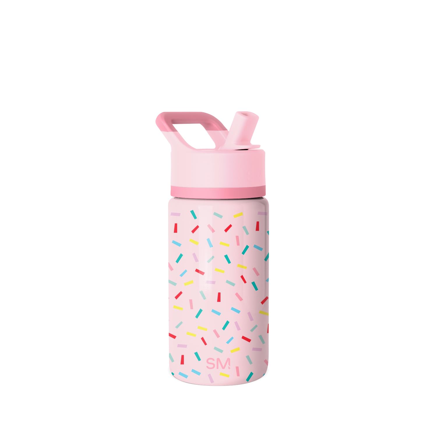 Simple ModernKids Water Bottle with Straw Lid | Insulated Stainless Steel Reusable Tumbler for Toddlers, Girls | Summit Collection | 14oz, Confetti