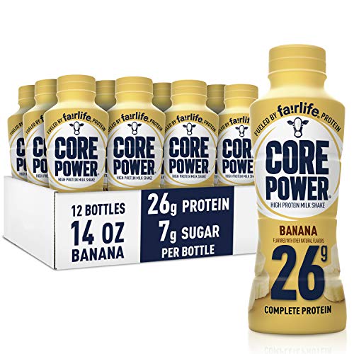 Core Power Protein Shakes (26g), Banana, Ready to Drink for Workout Recovery, 14 Fl Oz Bottles (12 Pack)