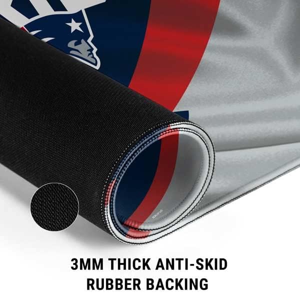 Skinit Extra Large Gaming Mouse Pad - Officially Licensed New England Patriots Design with Stitched Edges, Waterproof, Non-Slip Rubber Base, Desk Mat for Keyboard & Mouse, 35.75" x 15.4" inches