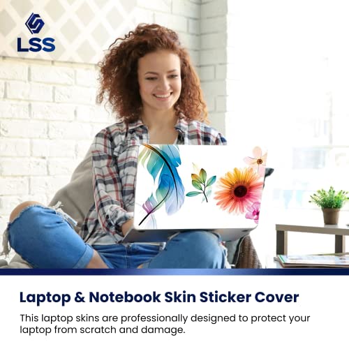 Image of LSS 15 15.6 Inche Laptop Notebook Skin Sticker with 2 Wrist Pads - Reusable Cover Protector Vinyl Sticker Cover Decal Fits 13 inch - 16 inch HP Asus Acer Samsung - Daisy Flower Leaves Floral