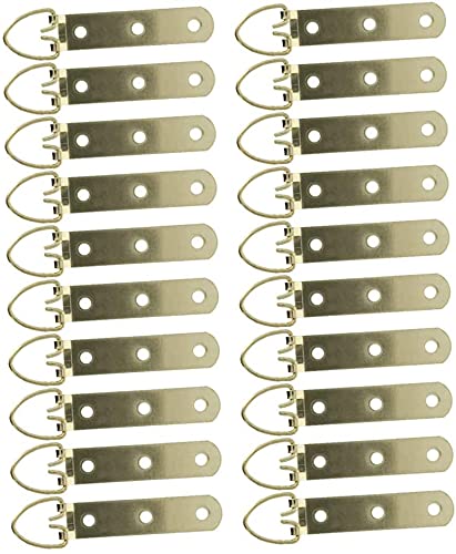 Image of 40Pcs Three Holes D Ring Picture Hangers 90 x 15mm for Hanging Hook Frame Mirror Artwork Clock Gold Tone