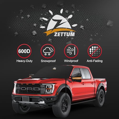 image for Zettum Truck Windshield Cover for Ice and Snow - 600D Large Windshield
