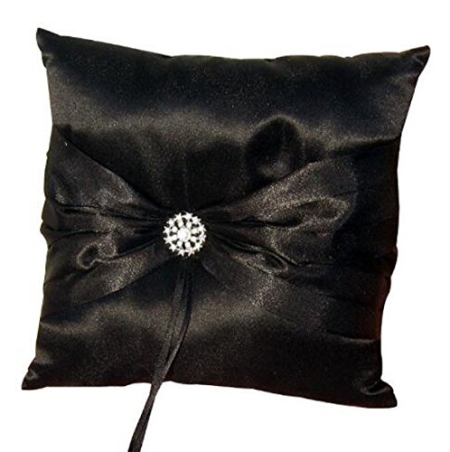 Wedding Ring Pillow Wedding Ring Cushion Ring Bearer Pillow，Black，7.8 7.8 inch