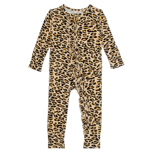Image of GUISBY Rayon Baby Long Sleeve Footless Rompers, 2 Way Zipper with Ruffle Sleepers 0-24 Months