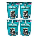 Taza Chocolate Organic Stone Ground 80% Dark Bark Snacking Thins, Sea Salt Almond, 4.2 Oz, Pack of 4