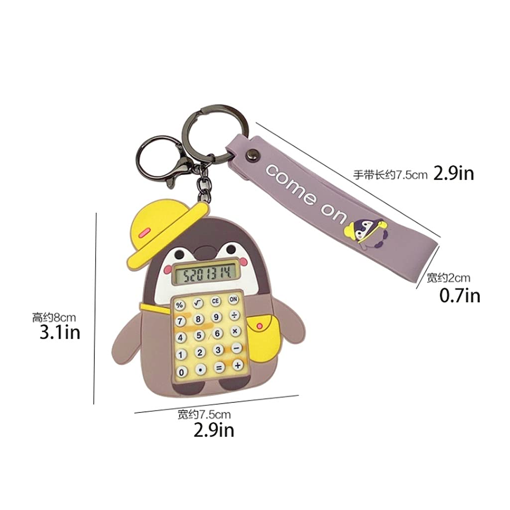 Calcolatrice da ufficio, calcolatrice da scrivania, calcolatrici Calcolatrice a bottone in silicone Portachiavi Portachiavi carino Mini calcolatrice PVC morbido Ornamento compatto durevole durevole fo