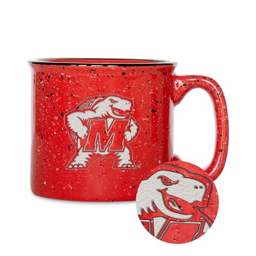 Rico Industries NCAA Maryland Terrapins Speckle 12oz Laser Engraved Campfire Mug