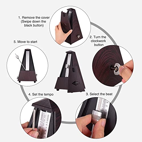 Btuty Métronome mécanique pyramide en ABS pour guitare, violon, piano, basse, instrument de musique pour débutants - Les Beatles, Paul McCartney, John Lennon, RIngo Starr, George Harrison Btuty Métronome mécanique pyramide en ABS pour guitare, violon, piano, basse, instrument de musique pour débutants – Image 5