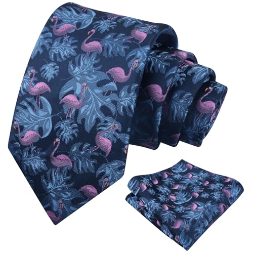 Image of Alizeal Mens 3.15'' Gradient Novelty Pattern Tie Set with Pocket Square Casual Color Tie Set
