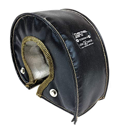 Thermal Zero TZ32258-B Universal Black Turbo Blanket - Custom fit turbo shield for external wastegate T4 size turbine housing - USA Made