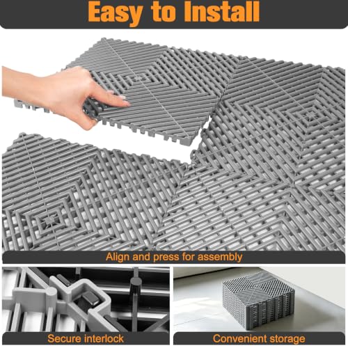 ToLanbbt Interlocking Drainage Tiles 12" x 12" Modular Interlocking Cushion by ToLanbbt - Used condition - Image 5