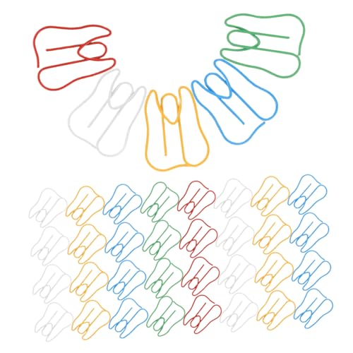 Beaupretty 100個 彩色歯型形針 展開で書類整理に しおり機能付きファイルクリップ オフィス 学校 家用の軽量携帯便利アイテム