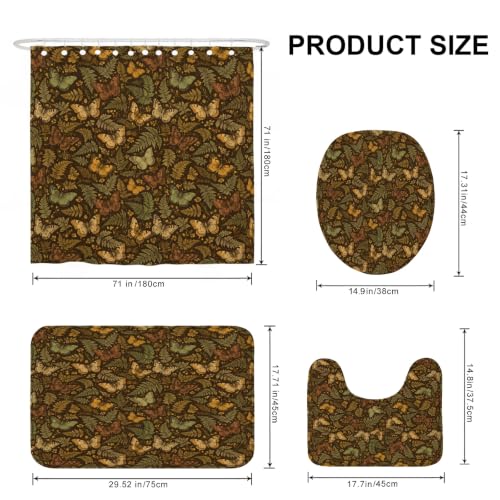 Rideau de douche imperméable 183x183 cm polyester motif automne marron hôtel - 4