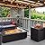 Jocoevol 42in Fire Pit Table Propane Fire Pit 2 Piece Rectangular Gas Fire Pits 50,000 BTU with Wind Guard Propane Tank Cover Table Lava Rocks for Outdoor Outside Patio