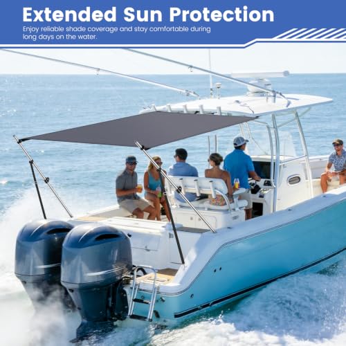 Universal T-Top Shade Extension 1400D Polyester with Adjustable Poles by Yexcend - Used condition - Image 2