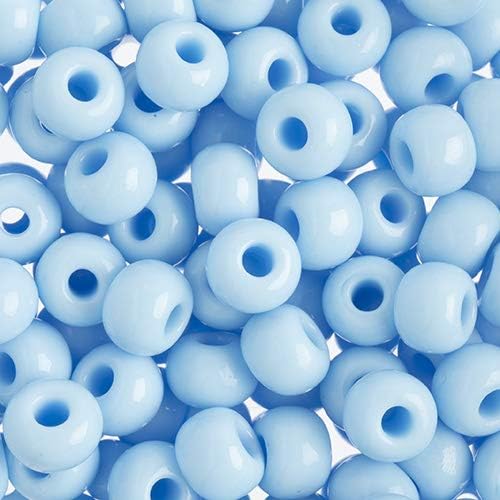 Preciosa Czech Seed Beads 32/0 (8mm) Opaque Light Blue - 250g Bulk Bag Beads for Jewelry Making and Crafts