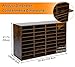 TQVAI Literature Organizer, Heavy Duty 36 Compartments Countertop Mail Organizer with Adjustable Shelves, Wooden Desk Paper Storage Organizer, Mailboxes Cubbies for Office, Classroom, Anqitue