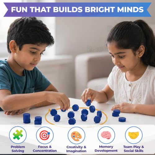Image of Kidology Magnetic Strategy Game for Kids & Adults | Magnetic Chess Board Game with 20 Pieces & Rope Boundary | Brain Teaser Logic Puzzle | Family Tabletop Game for Focus & Critical Thinking | Gifts