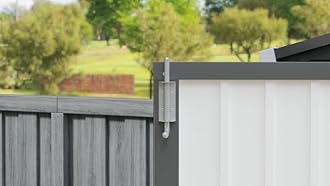 Gizoon Outdoor Storage Shed 6 x 4 FT, Galvanized Metal Garden Shed with Double Lockable Doors, Outdoor Storage Clearance for Backyard Patio Lawn-Light Brown