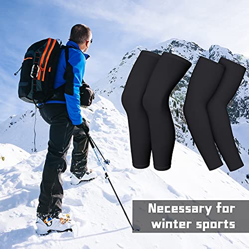 4 Pieces Thermal Arm Warmer Cycling Leg Warmer Full Length Leg Sleeves Cycling Compression Arm Sleeves For Men Women (Large) #TOP5