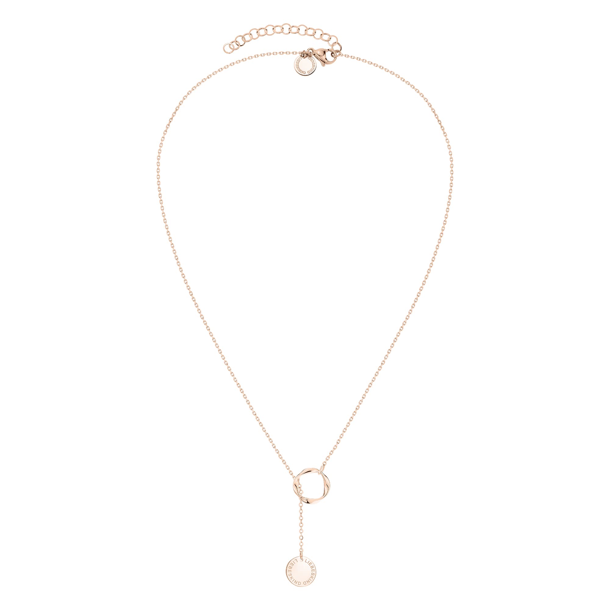 LIEBESKIND BERLIN Damen Infinity Schmuck – Elegante Ketten und Armbänder mit organisch geformten Infinity-Anhängern aus Edelstahl – Größenverstellbar in verschiedenen Farben - 2 verschlungene Ringe