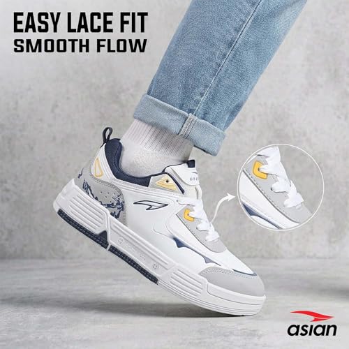 Image of ASIAN Lifestyle-02 Men's Stylish Sneakers | Comfortable Sporty Sneakers with PU Upper & Cushioned Insole | Ideal for Gym, Walk, Travel, & Casual Wear