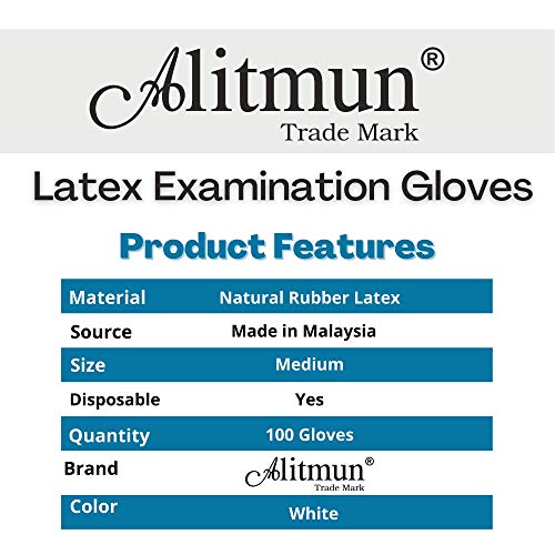 ALITMUN ProCare Latex Examination Hand Gloves, Pack of 100, Large Size, Medical Disposable Gloves Non-Sterile and Less Powdered, White, Surgical Gloves (Image - 4)