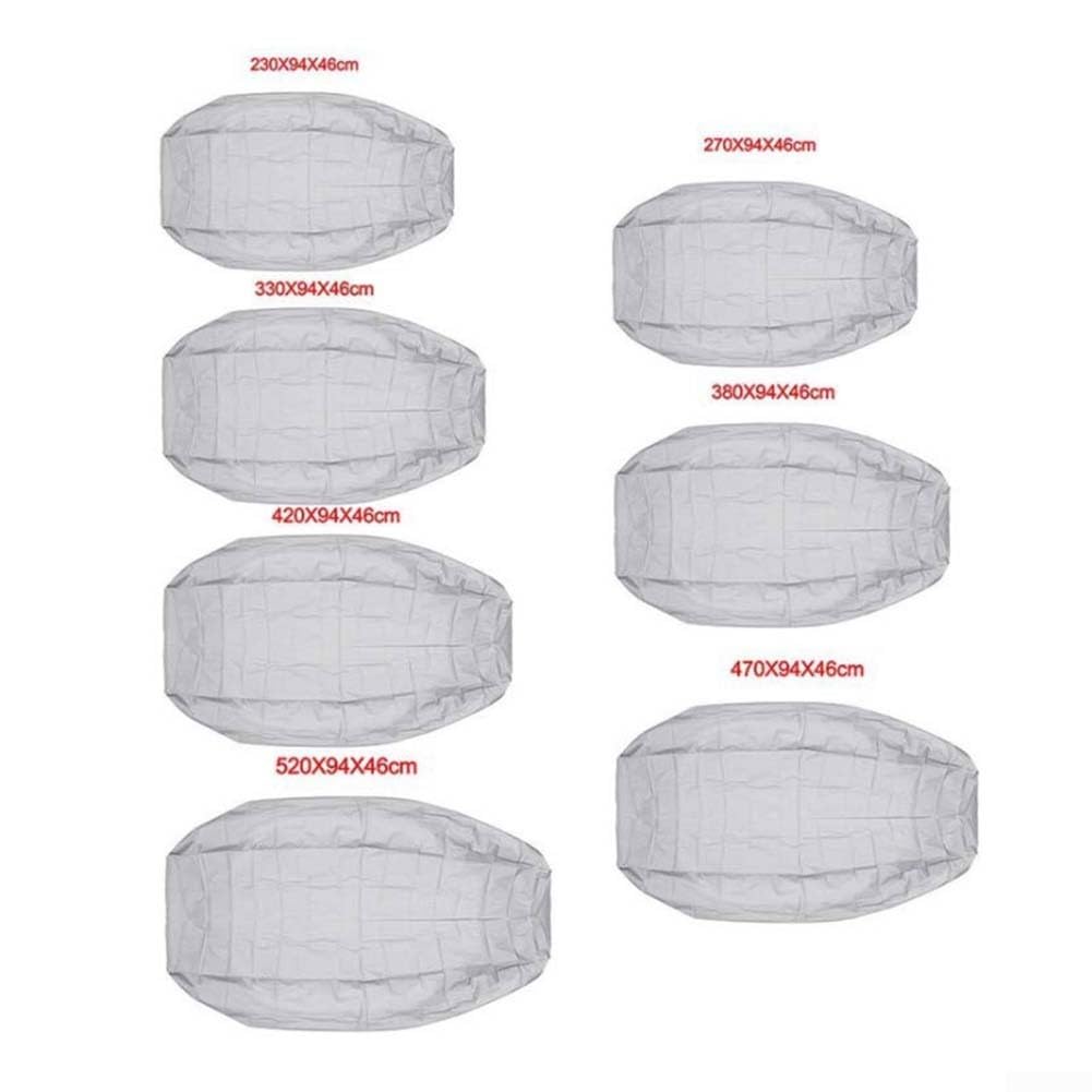 Telo protettivo per barca gonfiabile in tessuto Oxford resistente, per kayak, con coulisse, per proteggere da sole, pioggia e polvere, per esterni, da 230 cm a 520 cm, dimensioni disponibili (520 x 94