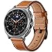 Galaxy Watch 8 Classic Band 46mm, Bands for Samsung Galaxy Watch8 40mm/44m (2025), Business Leather Wristband Replacement Strap for Men Women, Light Brown