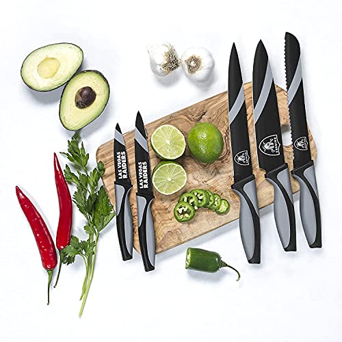 The Sports Vault NFL Las Vegas Raiders 5-Piece Kitchen Knife Set