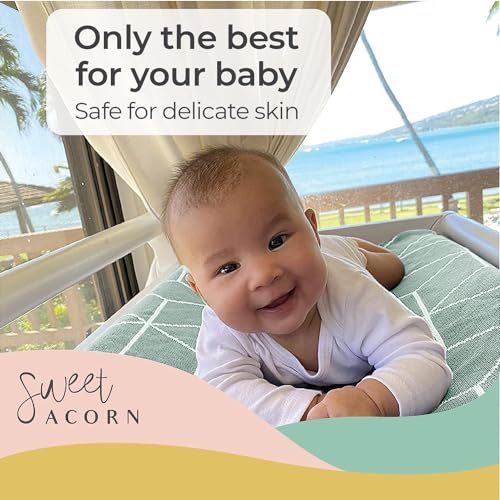 Image of Knit Baby Blanket - Organic Cotton Baby & Toddler Receiving Blankets for Girls & Boys - Soft Knit Stroller /Throw Blankets - Geometric Pattern - Juniper Green