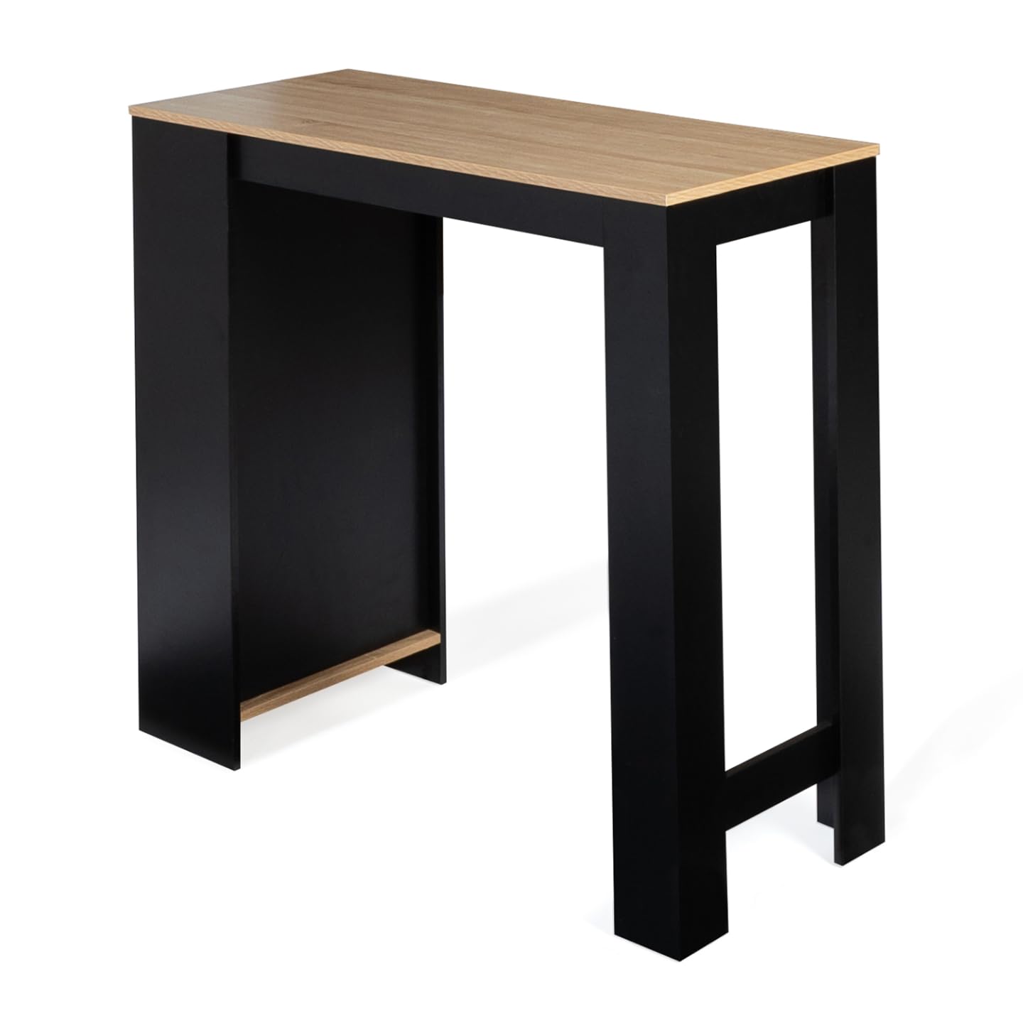 IDMarket - Tavolo da bar BARTH per 2-4 persone, legno nero, piano in faggio