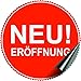 4 x Neueröffnung Rund Aufkleber Sticker gedruckt 50x50 cm