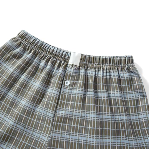 Image of Womens Boxer Shorts Gingham Y2k Pajama Cute Plaid Striped Print Lounge Sleep Shorts