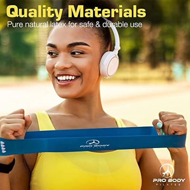 ProBody Pilates Loop Resistance Bands for Working Out, Set of 5 Exercise Bands Resistance, Workout Bands Resistance for Exercise, Small Physical Therapy Bands, 12 x 2