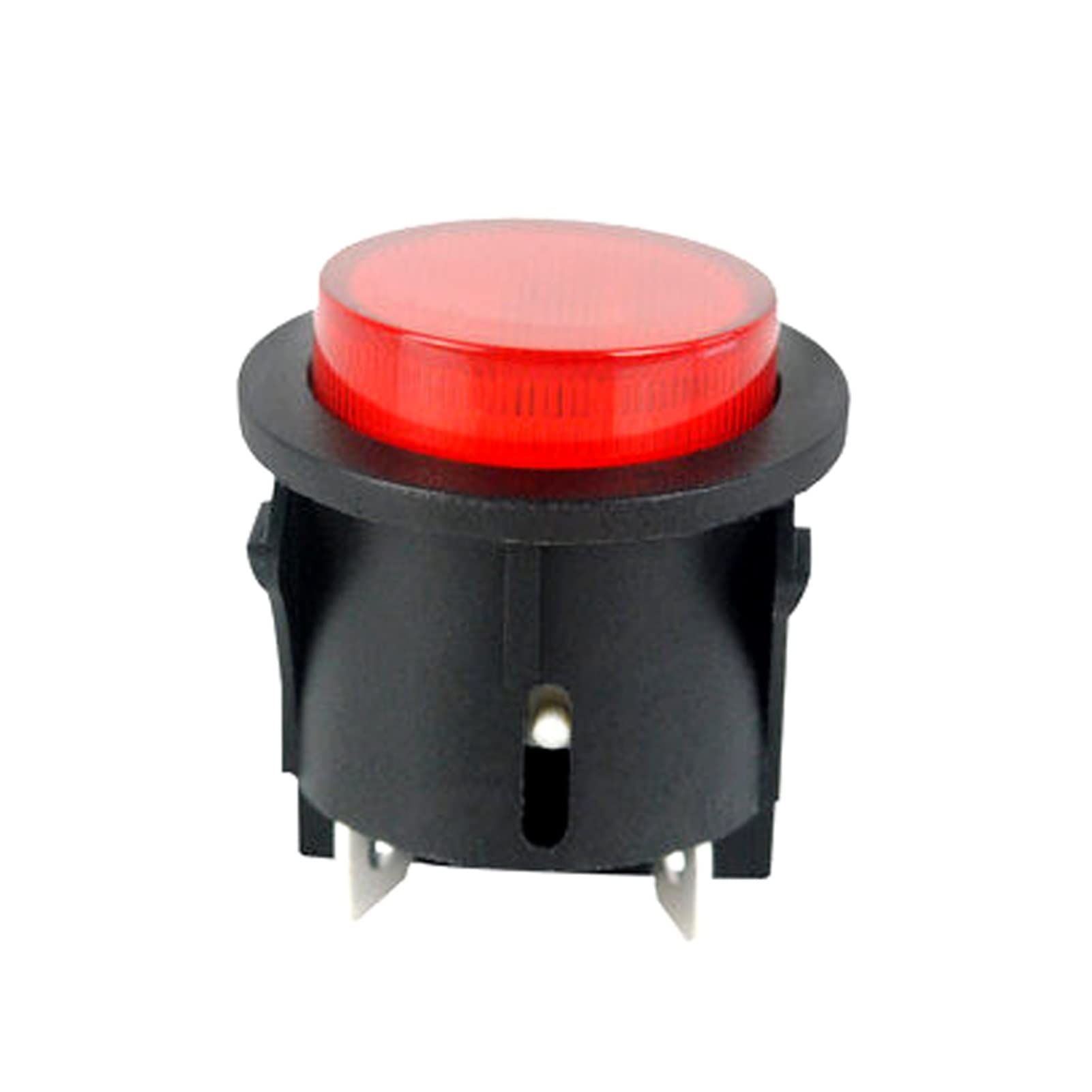 Interruptor basculante Interruptor de botón pulsador Rojo con luz Interruptor de alimentación táctil de 4 Pines 15A 250V Interruptor basculante Redondo eléctrico 28 * 23.2mm PS18-16-2